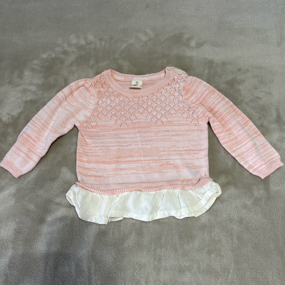 Tucker &‎ Tate Pink and Cream Baby Sweater Top